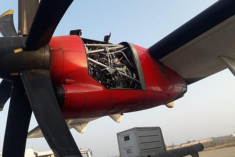 Aircraft takes off from Mumbai without engine cover (Image Credit: ANI)