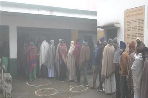 Voting for the first phase of the Uttar Pradesh Assembly elections began at 7:00 am (Credit: ANI)