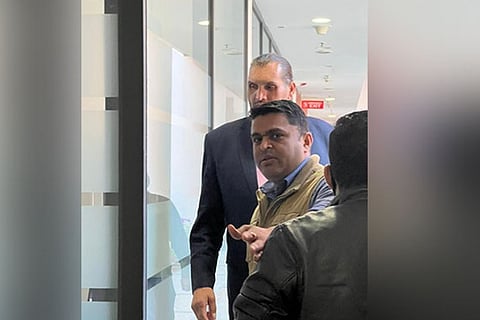 Great Khali in BJP Headquarters (Image credit: ANI)