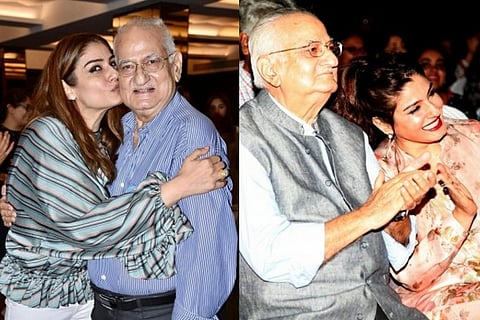 Raveena with her father and filmmaker Ravi Tandon.