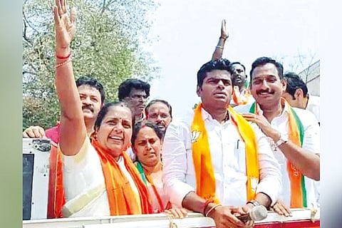 BJP state unit chief K Annamalai campaigning in Coimbatore on Thursday