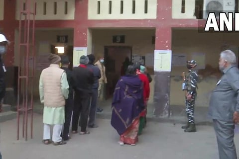 UP people voting. Image Courtesy: Twitter - @ANI