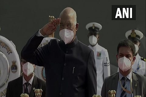 President Ram Nath Kovind accorded Guard of Honour in Visakhapatnam (Photo/ANI)