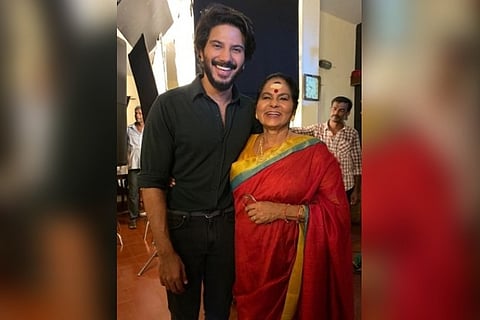Dulquer Salmaan with KPAC Lalitha.