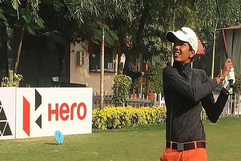 Amateur Sneha Singh in action during WPGT (Image Credit: ANI)