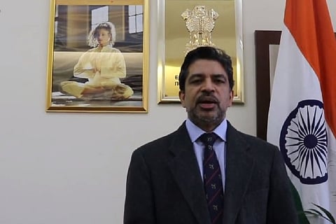 Indian embassy ambassador to Ukraine, Parth Satpathy IFS. Image: Twitter screengrab- @IndiainUkraine