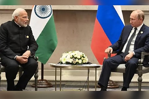 Prime Minister Narendra Modi and Russian President Vladimir Putin (Image credit: Twitter/@PMOIndia)