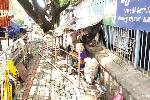 A platform completed under Smart City project found encroached upon in Vellore