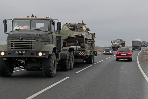 Ukraine army's trucks. Image Courtesy: Reuters