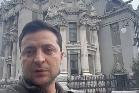 Screengrab from @ZelenskyyUa's Twitter video.
