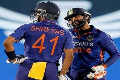 Indian Cricketers Shreyas Iyer and Ravindra Jadeja (Image Credit: ANI)