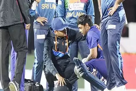 Ishan Kishan sustained a head injury during the match (Image Courtesy: AP)