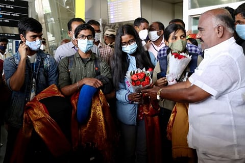 Five medical students from Ukraine land in Chennai (Photo credit: Manivasagan)