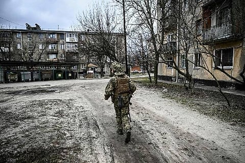 A Ukraine army solider in Schastia, near the eastern Ukraine city of Lugansk (Image credit: AFP)