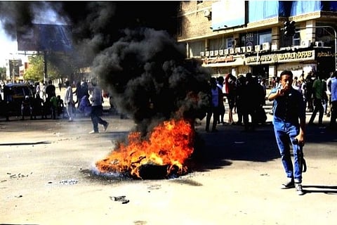 Sudanese citizens demonstrate in Khartoum, Sudan (Image Courtesy: IANS)