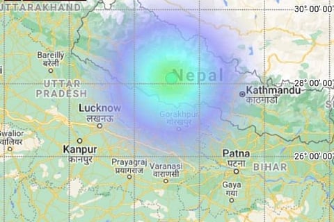 The earthquake occurred at 11:59 IST at a depth of 15 km, NCS said (Image source: IANS)