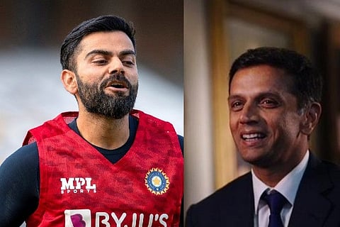 Virat Kohli (left) and Rahul Dravid (right)