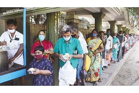 Huge queue at the stall run by Rajeev and his associates