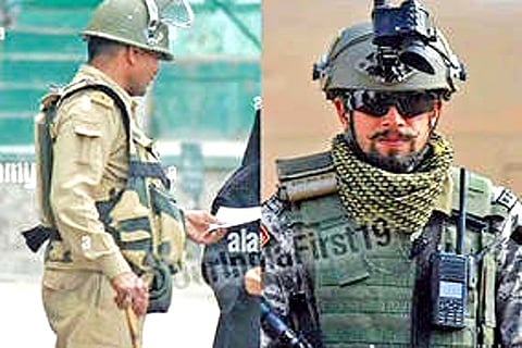 The first photo is of a CRPF officer on duty, second image is of a CRPF commando