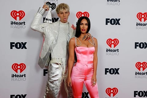 Megan accompanied her man to the music awards (Picture: REUTERS)