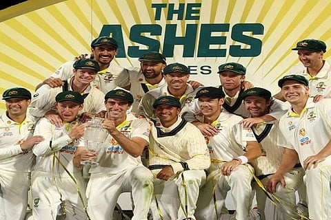 Australia celebrate after winning Ashes (Image Courtesy: ANI)