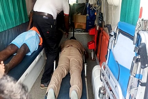 Cop injured during Jallikattu festival (Credit: ANI)