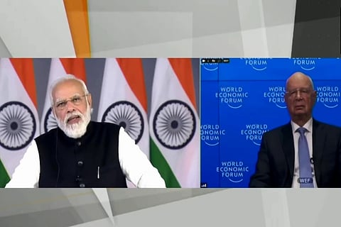 PM Modi's special address at World Economic Forum (Credit: ANI)