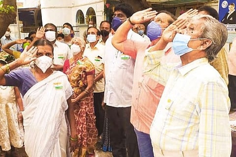 File photo of Velachery Tansi Nagar Association members celebrating Republic Day last year