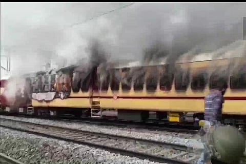 Aspirants vandalized train over alleged irregularities in Railway exam