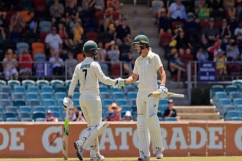 Rachael Haynes and Meg Lanning in action (Image source: Twitter/ICC)