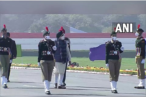 PM Narendra Modi at NCC rally at Cariappa Parade Ground in Delhi on Friday (Source: ANI)