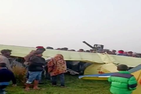 Screenshot of Army aircraft crashes in Bihar