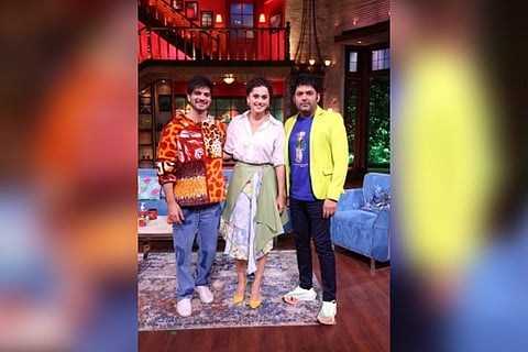 Taapsee Pannu and Tahir Raj Bhasin with Kapil Sharma.