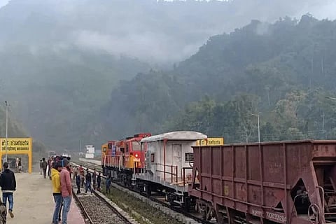 First freight train reaching Manipur (Image Source: Twitter)