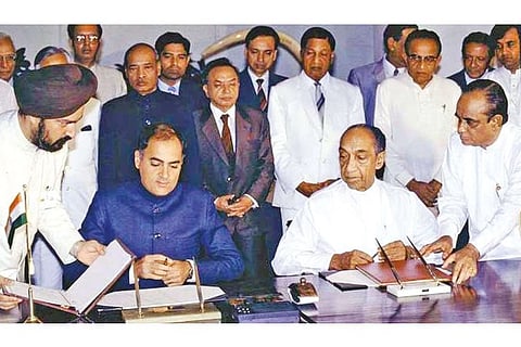 The Indo Sri Lanka Peace Accord was signed by Rajiv Gandhi and JR Jayawardene on July 29, 1987
