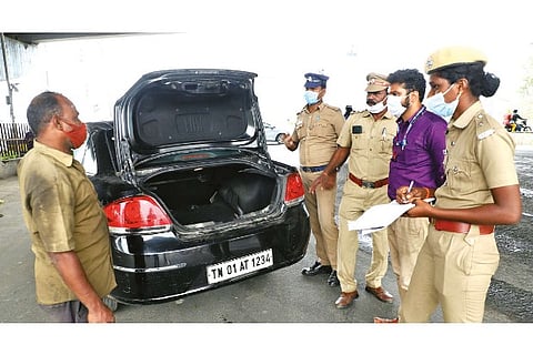 With model code of conduct enforced for the urban local body polls, police conducting vehicle checks