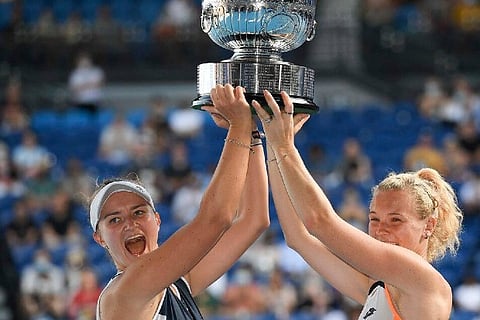 Barbora Krejcikova, left, and Katerina Siniakova (Image Courtesy: AP)