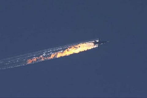 A Russian plane was downed near Syria by Turkey