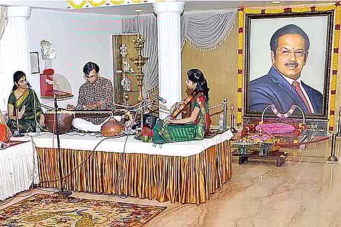 Chitravina N Ravikiran (centre) performs at Dr Pa Sivanthi Aditanar Memorial Hall