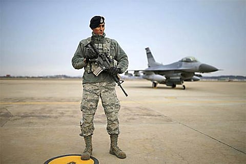 US soldier at Osan Air base