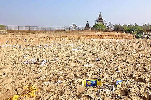 Trash irks regulars at Shore Temple