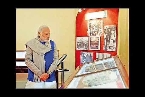Prime Minister Narendra Modi at the National Archives of India
