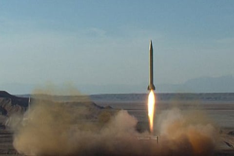 Iran?s Revolutionary Guards? website posted this image of the ballistic missile launch