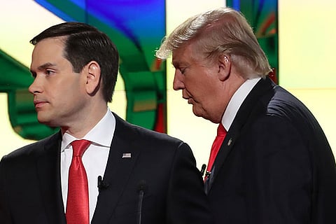 Marco Rubio and Donald Trump at Miami debate