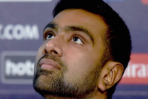 Spinner Ravichandran Ashwin at a press conference in Kolkata on Friday