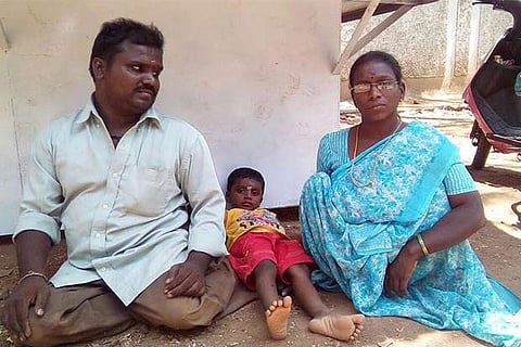 K Mariappan with wife Sandhya and their son