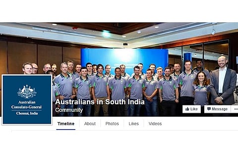 The Facebook page - Australians in South India