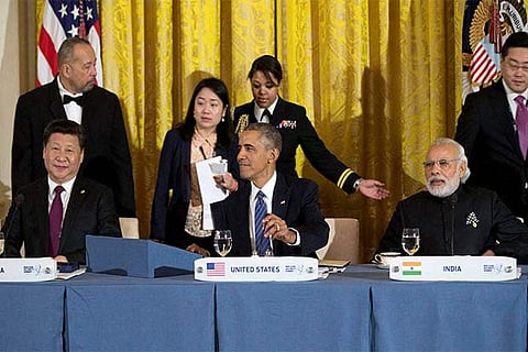 Prime Minister Narendra Modi at the dinner hosted by US President Barack Obama, at the White House