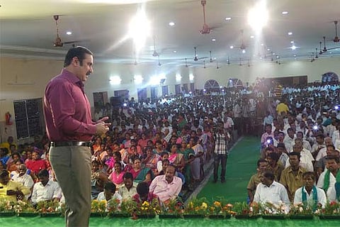 PMK?s CM candidate Anbumani Ramadoss addressing a discussion session in Cuddalore