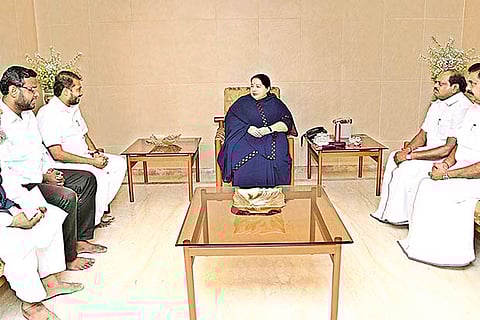 Leaders of small parties, who expressed their support for the AIADMK in the ensuing polls